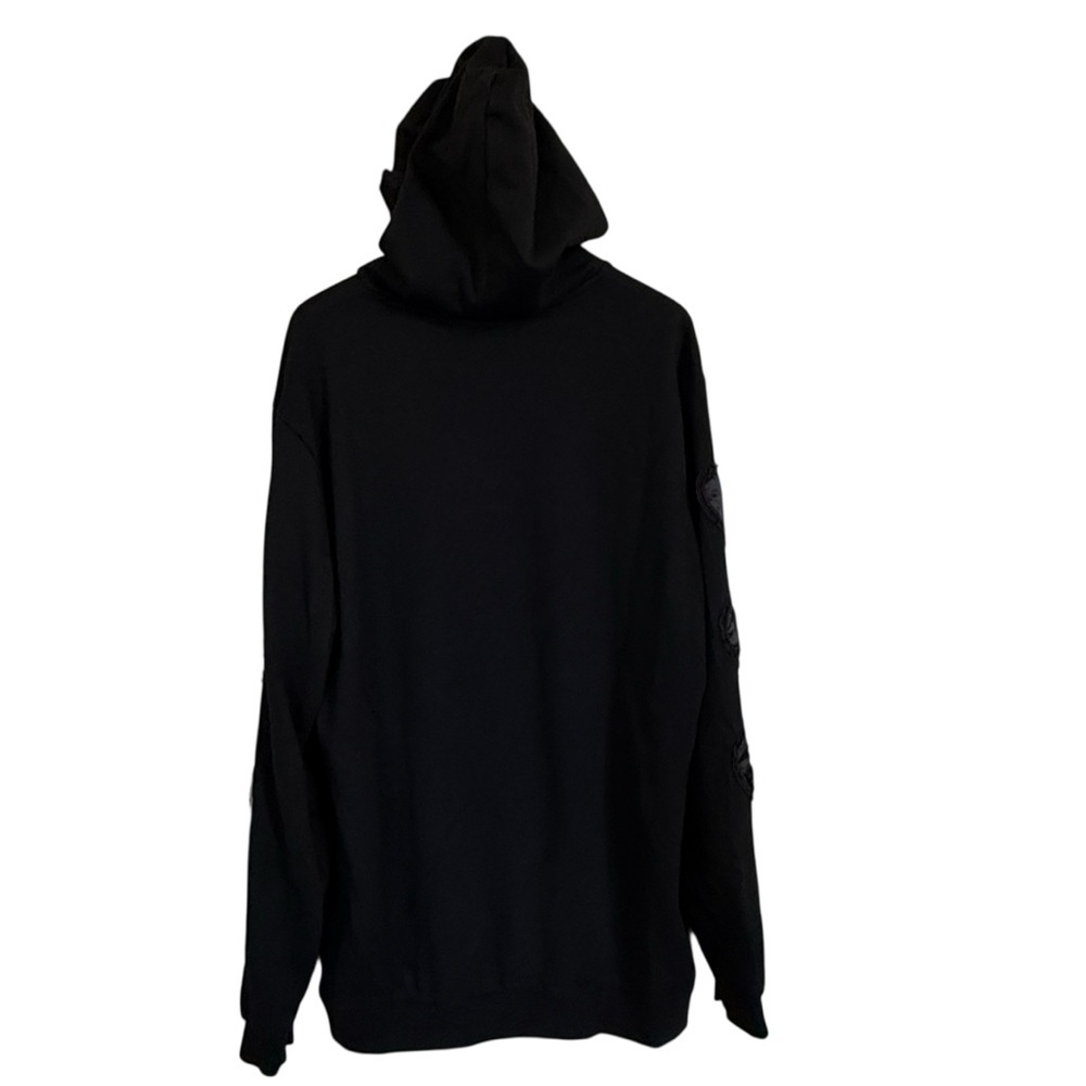 Lazy Oaf Black Like Your Heart Hoodie Women’s Size Large - Picture 8 of 15